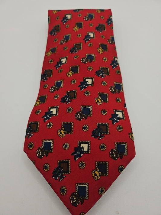 Hawes & Curtis Red Vintage Pattern Mens Silk Tie Wedding Formal Neck Tie BX13