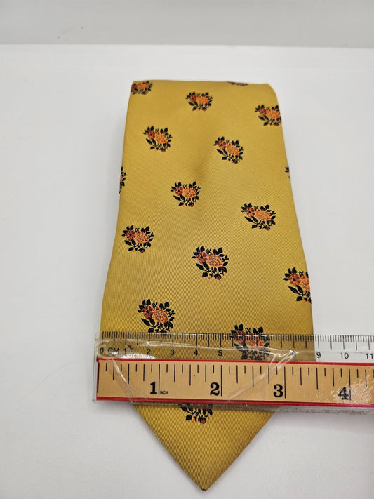 Yellow Floral Silk Tie