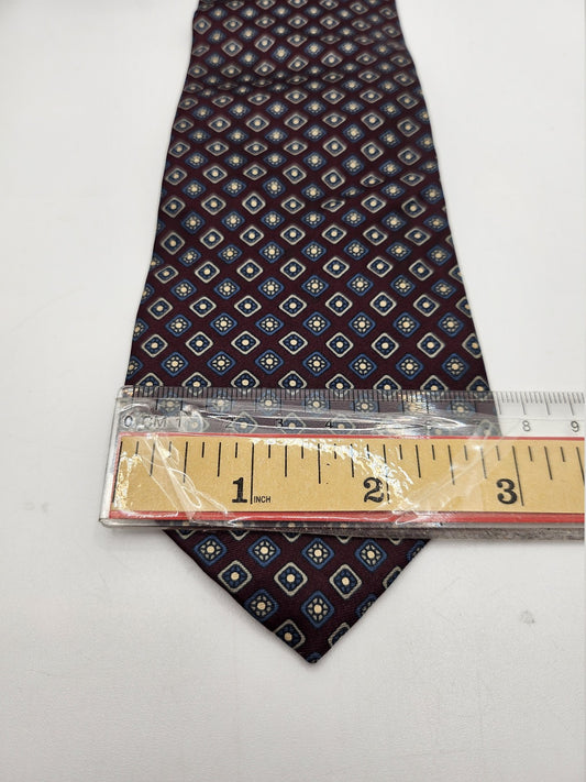 Liberty Burgundy Geometric Silk Tie