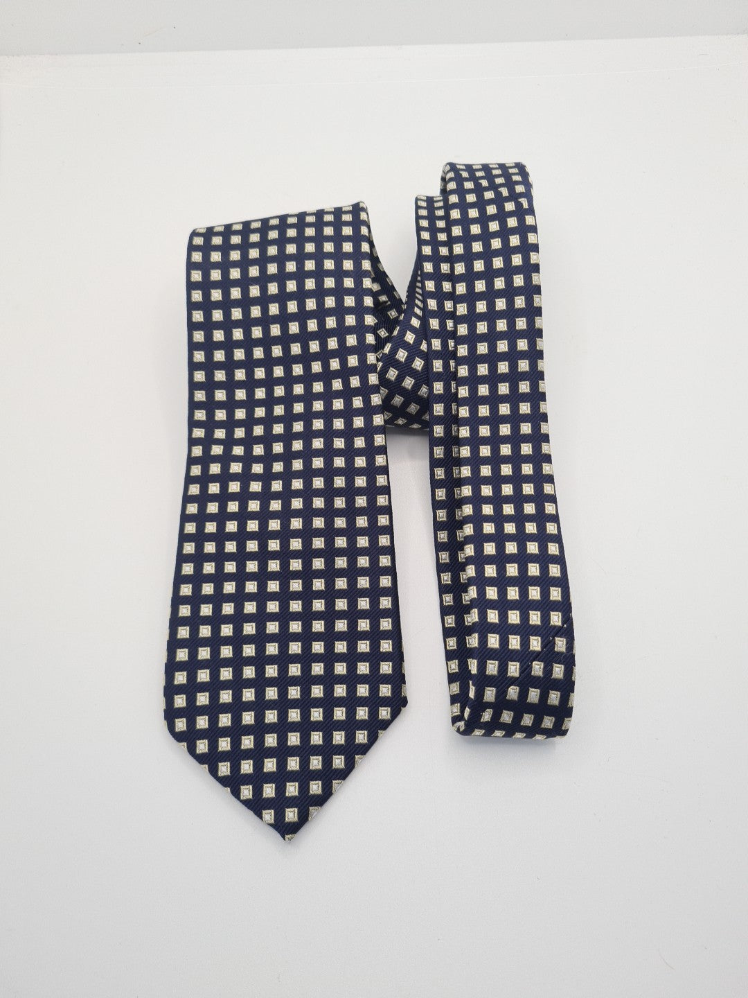 John Lewis Blue Geometric Square Mens Silk Tie Classic Designer Necktie Geometric Vintage Mens Tie UK BX8