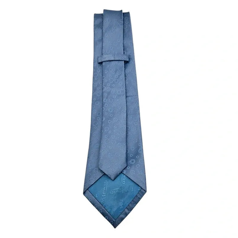 TM Lewin Men's Denim Blue Bubble Jacquard Silk Tie