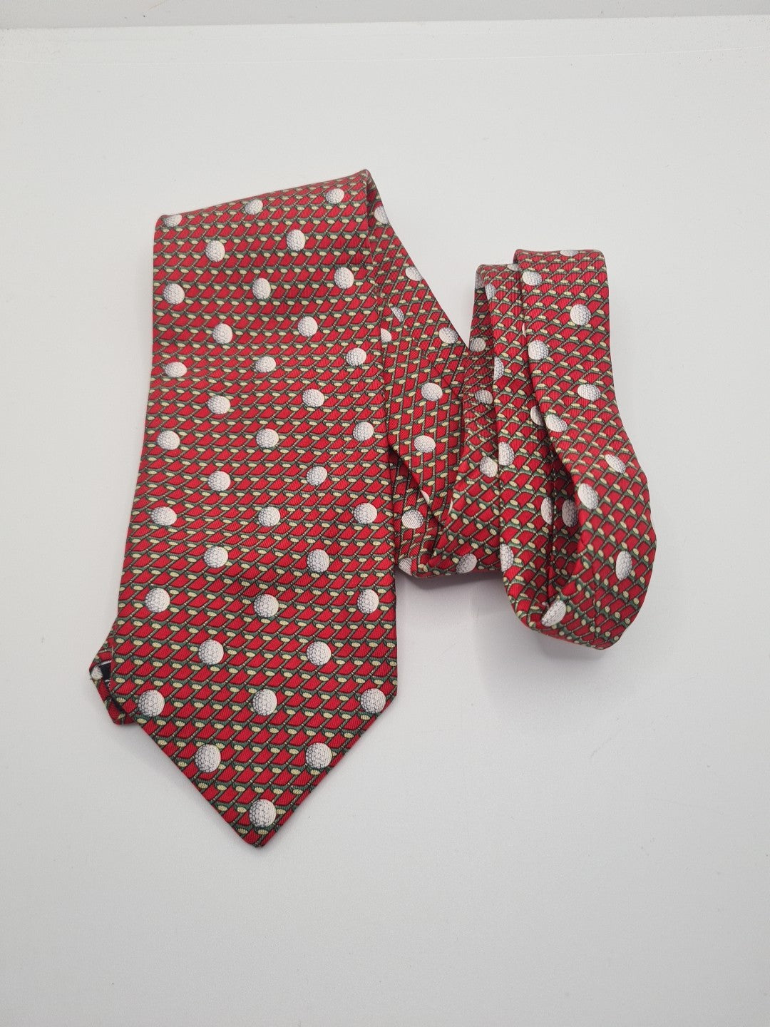 Novelty Golf Pattern red Mens Silk Tie Classic Designer Necktie Vintage Mens Tie UK BX12