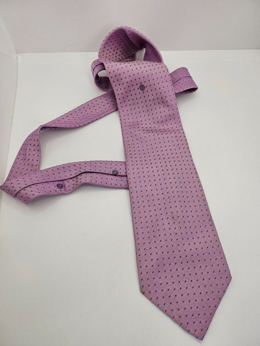 Versace Mens Silk Tie Purple Dot pattern Designer Vtg Retro Wedding Neck Tie R9