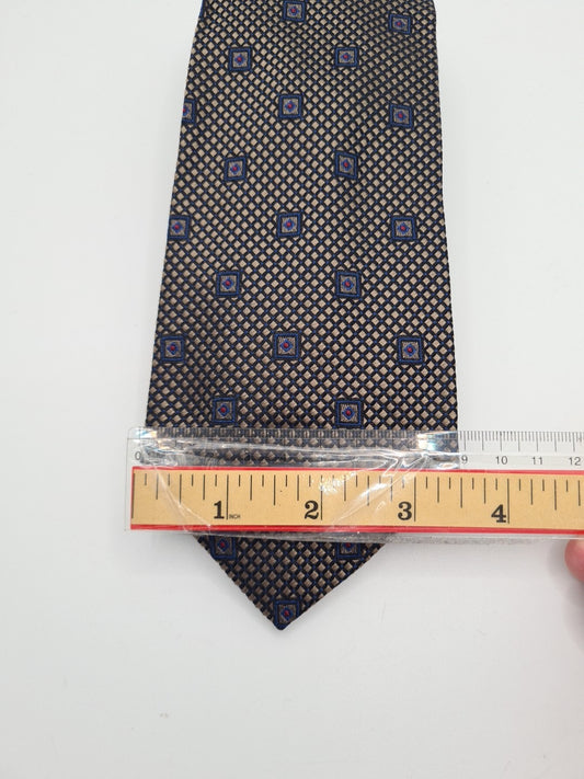 Vintage Geometric Made In UK Pattern Mens Silk Tie Classic Designer Necktie Geometric Vintage Mens Tie UK BX6
