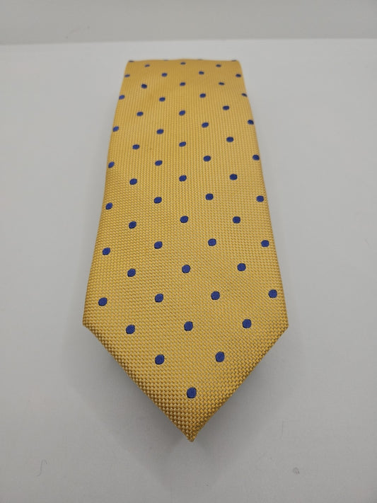 Charles Tyrwhitt Yellow / Blue Spotty Mens Silk Tie Wedding Formal Neck Tie BX13
