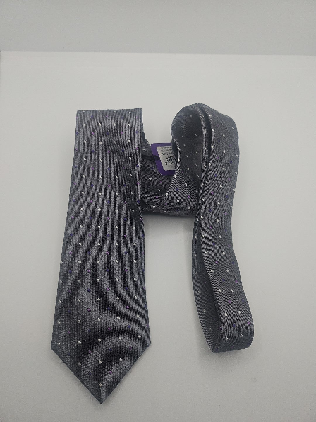 Ted Baker Grey Diamond NWT Mens Silk Tie Wedding Formal Neck Tie BX17