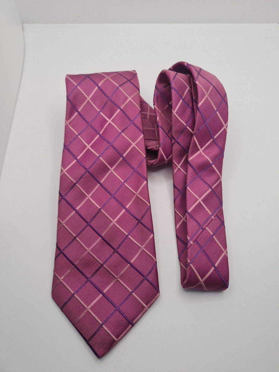 Thomas Pink Purple Check Mens Silk Tie Classic Designer Necktie Formal Vintage Mens Tie UK BX10