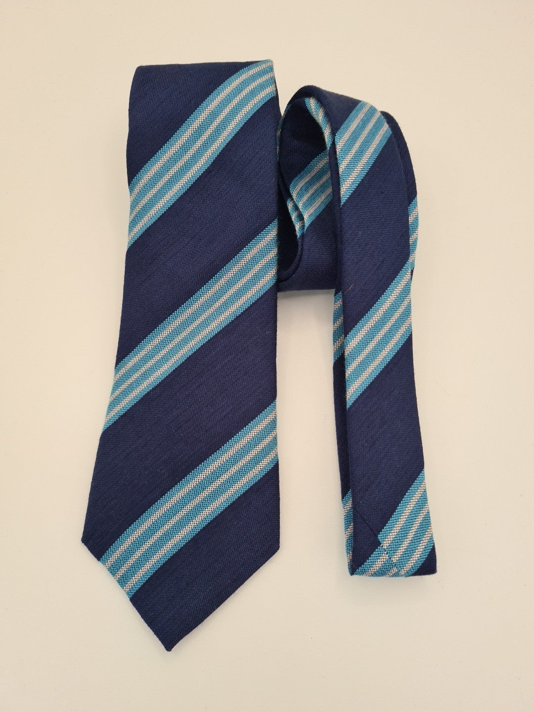 T.M Lewin Blue Striped Formal Business Silk Tie | Designer Mens Tie UK Striped Vintage Mens Tie UK BX14
