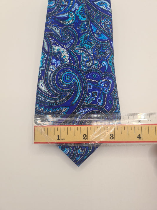 Hawes & Curtis Blue Paisley Mens Silk Tie Classic Designer Necktie Formal Paisley Vintage Mens Tie UK BX5