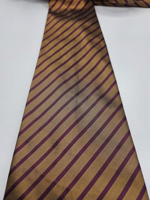 Paul Smith Silk Tie Mens Gold Purple Striped Vtg Wedding Neck Tie Clearance Vintage Retro