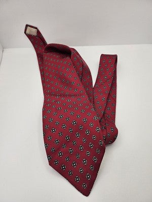 Brooks Brothers Silk Tie Mens Red Navy Geometric Foulard Vtg Wedding Neck Tie Vintage Retro