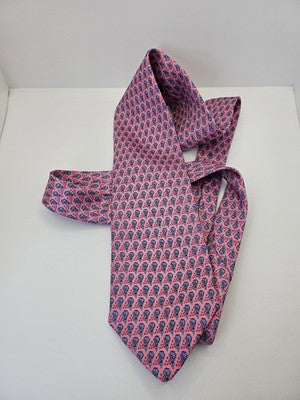 Charles Tyrwhitt Silk Tie Mens Pink Blue Floral Shell Vtg Wedding Neck Tie Vintage Retro Formal