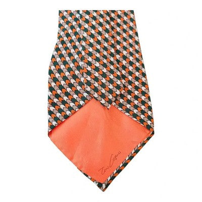 Tino Cosma Vintage Wide Green and Orange Silk Tie Mens Retro Wedding Formal Designer Classic