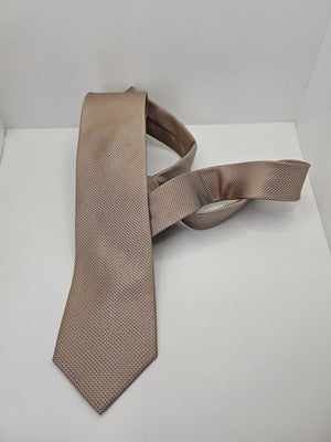 Charles Tyrwhitt Silk Tie Mens Beige Bronze Textured Woven Wedding Neck Tie Vintage Retro