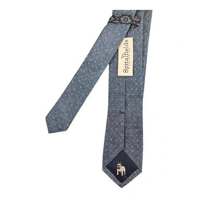Spitalfields Denim Style Slim Spotted Tie Mens Vintage Retro Wedding Formal Designer Classic