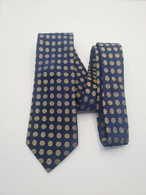 New and Lingwood Blue Pattern Mens Silk Tie Classic Designer Necktie Formal BX9 Vintage Retro
