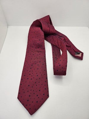 Thomas Pink Silk Tie Mens Red Navy Polka Dot Spotted Wedding Neck Tie Vintage Retro Formal
