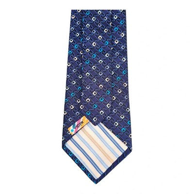 Vicri Porto Blue Designer Silk Tie Mens Vintage Retro Wedding Formal Classic Necktie Business