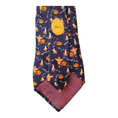 Christian Dior Scarecrow Harvest Autumm Silk Tie Mens Vintage Retro Wedding Formal Designer