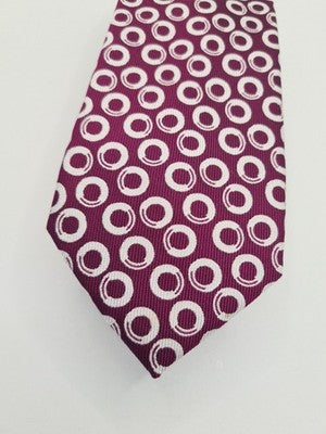 Charles Tyrwhitt Purple Circle pattern Silk Tie | Designer Mens Tie UK BX2 Vintage Retro