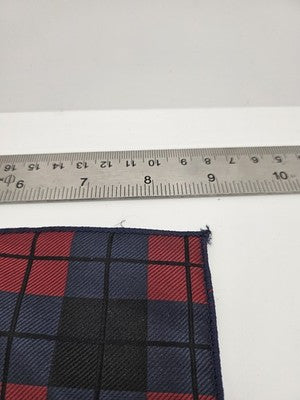 Mens Silk Pocket Square Red Plaid Check Vtg Wedding Handkerchief Hankie Formal Suit Vintage
