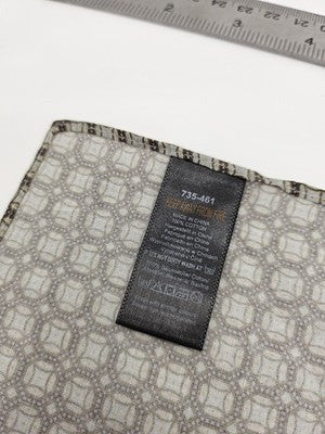 Cotton Pocket Square Mens Grey Geometric Vtg Wedding Handkerchief Hankie Silk Formal Suit