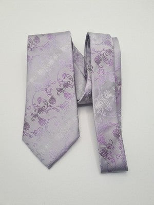 Ted Baker Grey Flower Pattern Mens Silk Tie Classic Designer Necktie Formal BX1 Vintage Retro