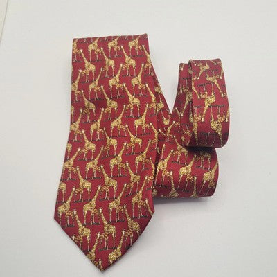 John Comfort Giraffe Mens Silk Tie Classic Designer Necktie Formal Business BX8 Vintage Retro