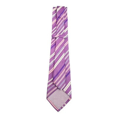 TM Lewin Purple and Pink Striped Silk Tie Mens Vintage Retro Wedding Formal Designer Classic
