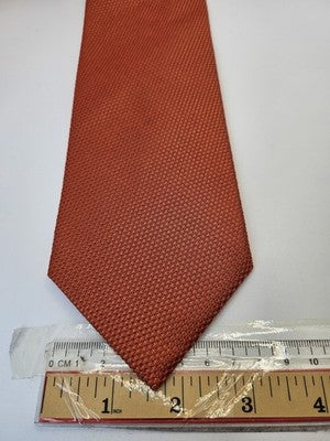 Charles Tyrwhitt Silk Tie Mens Burnt Orange Textured Grenadine Neck Tie Vintage Retro Wedding