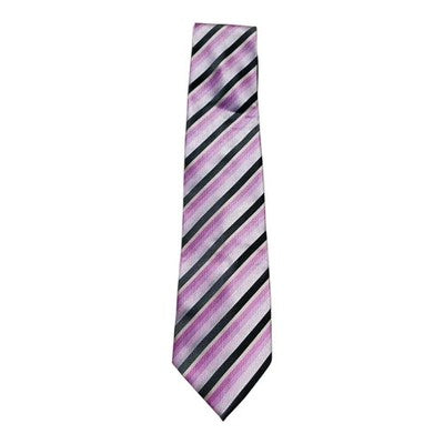 Rael Brook Purple and Black Striped Tie Mens Vintage Retro Wedding Formal Designer Classic
