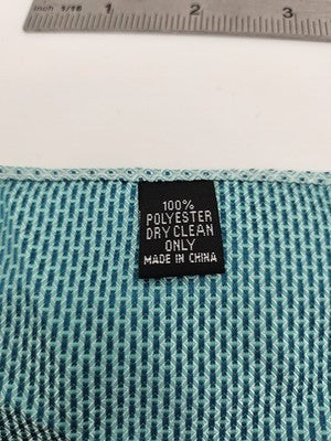 Mens Silk Pocket Square Aqua Geometric Vtg Wedding Handkerchief Hankie Formal Suit Vintage