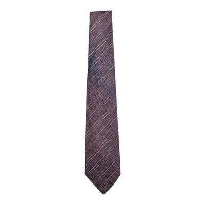 Benjamin's Denim Style Blue Tie with Rainbow Stripe Detail Mens Vintage Retro Wedding Formal