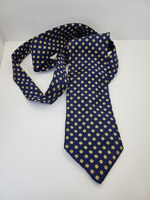 Charles Tyrwhitt Silk Tie Mens Blue Yellow Floral Daisy Wedding Neck Tie Vintage Retro Formal