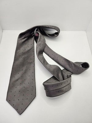Thomas Pink Silk Tie Mens Grey Pink Geometric Diamond Spot Wedding Neck Tie Vintage Retro