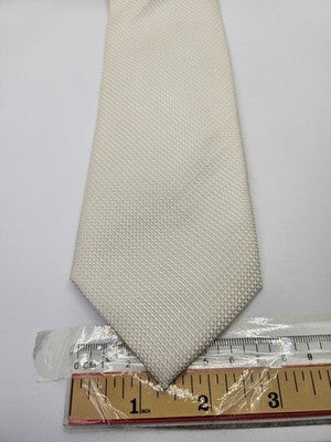 Ted Baker Silk Tie Mens Ivory Cream Textured Woven Vtg Wedding Neck Tie Vintage Retro Formal
