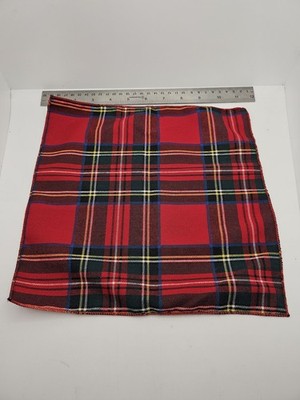 Mens Pocket Square Red Royal Vtg Retro Wedding Pre-Loved Vintage Poly 8''-10'' Silk