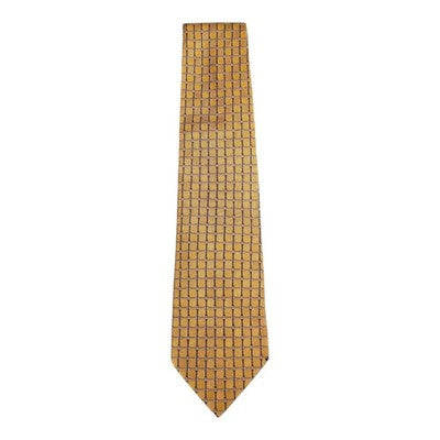 TM Lewin Mustard Yellow Jacquard All Silk Tie Mens Vintage Retro Wedding Formal Designer