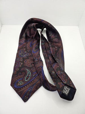Liberty Silk Tie Mens Multicoloured Paisley Vtg Wedding Neck Tie Vintage Retro Formal Designer