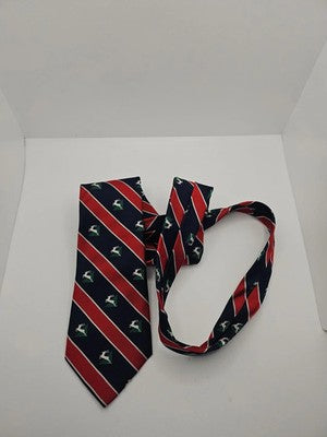 Turnbull and Asser Deer Pattern Blue Mens Silk Tie Wedding Formal Neck Tie BX17 Vintage Retro