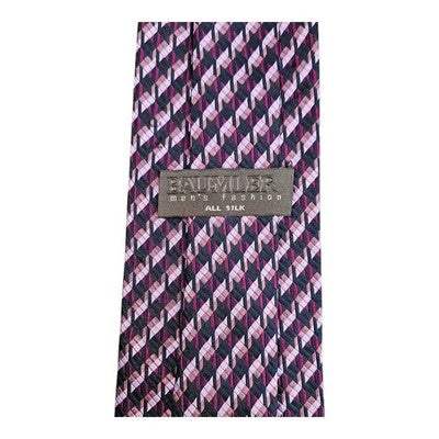 Baumler Purple Dogstooth Silk Tie Mens Vintage Retro Wedding Formal Designer Classic Necktie