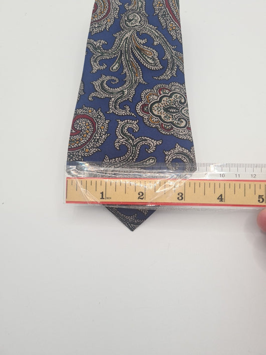 Harrods Blue Pattern Mens Silk Tie Classic Designer Necktie Formal Vintage Mens Tie UK BX9