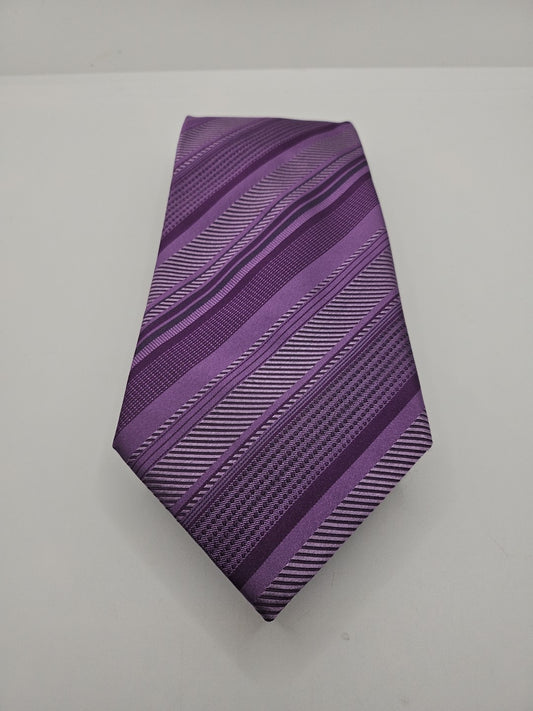 Hawes & Curtis Wide Purple Stripe Mens Silk Tie Wedding Formal Neck Tie BX13