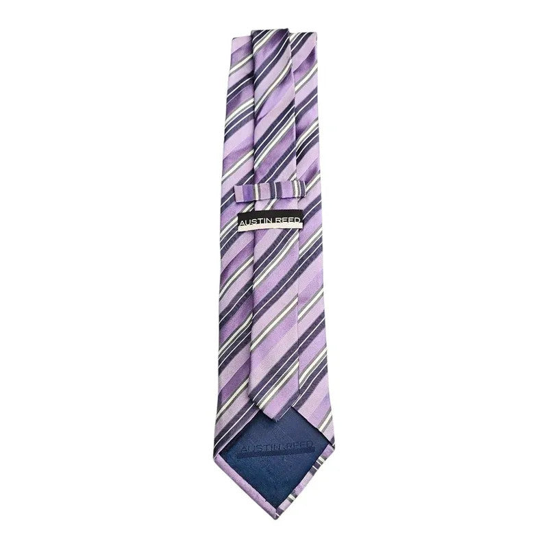 Austin Reed Purple & Black Striped Silk Tie