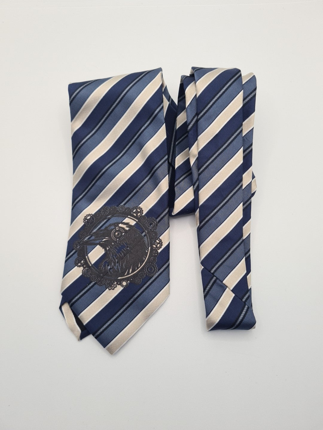 Blue Alternative Crow Tie Reworked Vintage Mens Tie UK | Statement Novelty Vintage Mens Tie UK BX13