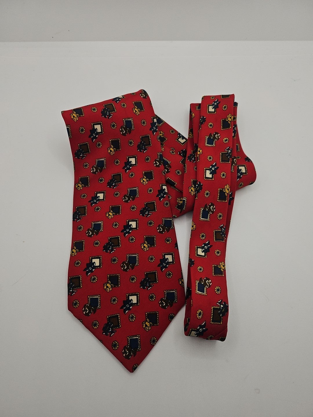 Hawes & Curtis Red Vintage Pattern Mens Silk Tie Wedding Formal Neck Tie BX13