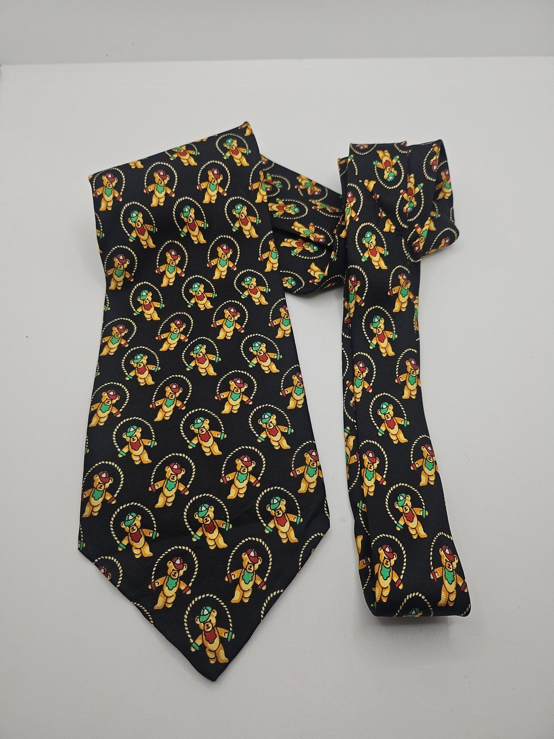 Vintage Van Buck Teddy Bear Print Mens Silk Tie Wedding Formal Neck Tie BX15