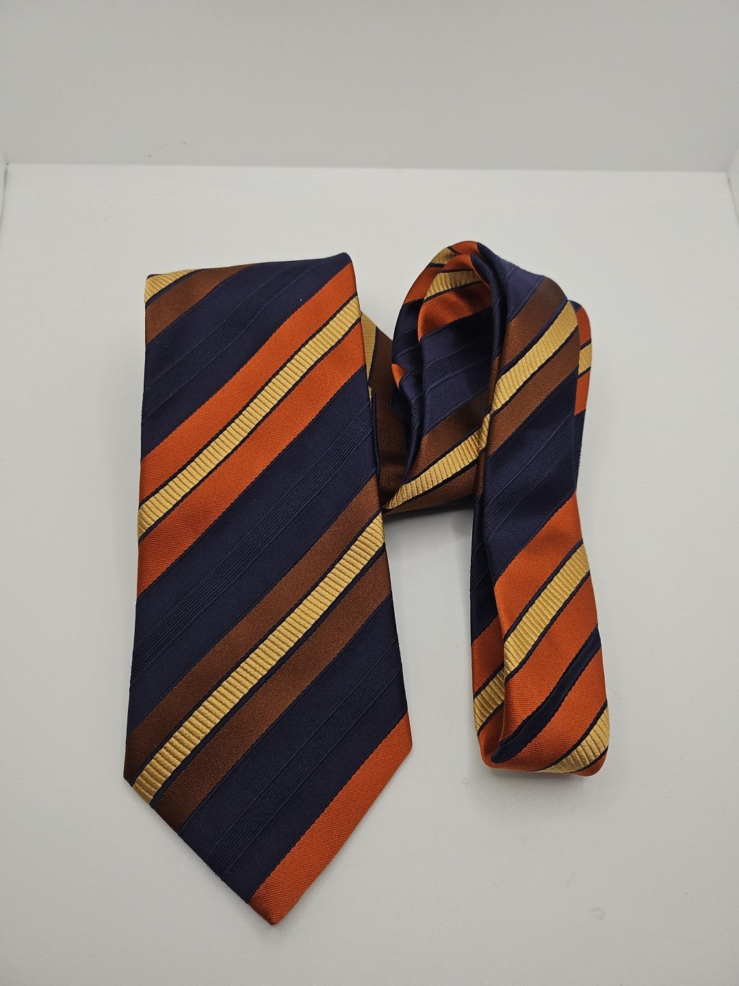 Eton Blue Orange Stripe Mens Silk Tie Wedding Formal Neck Tie BX17