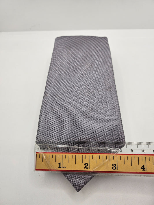 Charles Tyrwhitt Silk Tie Mens Neutral Grey Textured Classic Y2k Neck Tie BX13