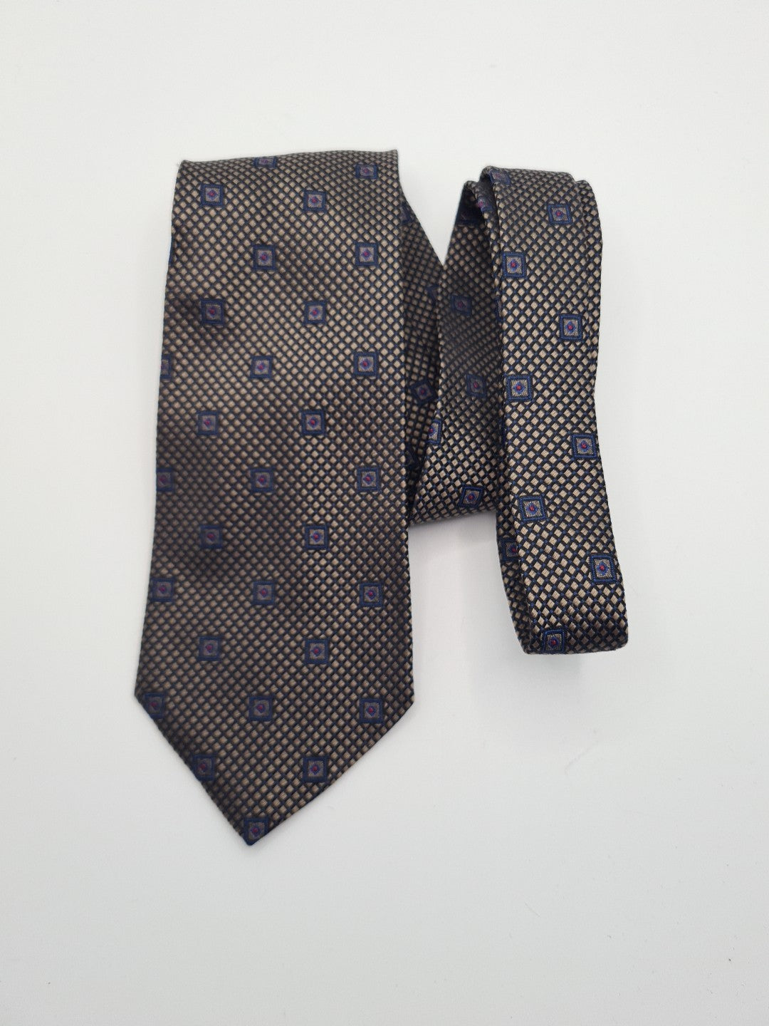 Vintage Geometric Made In UK Pattern Mens Silk Tie Classic Designer Necktie Geometric Vintage Mens Tie UK BX6
